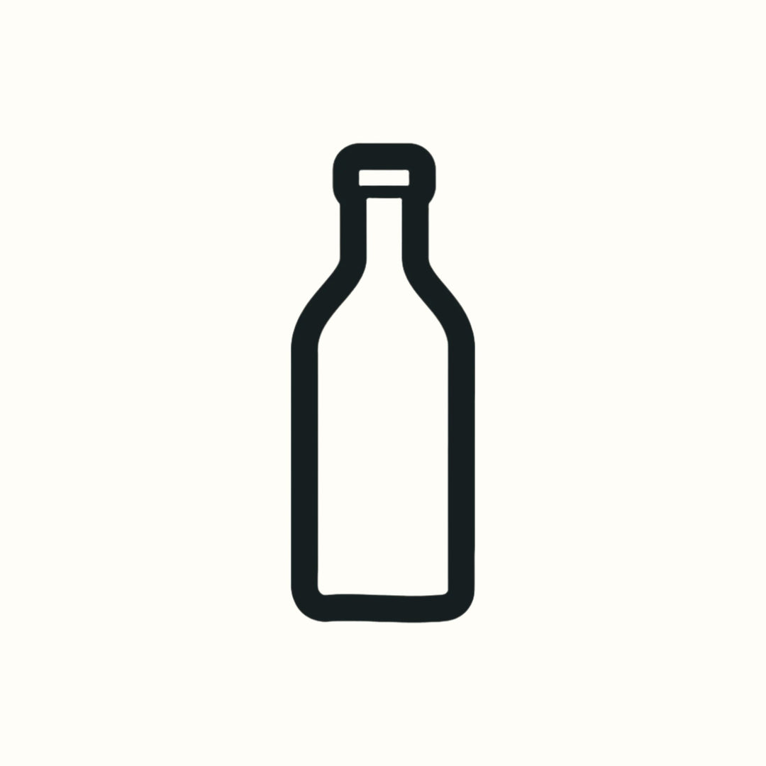 A line drawing of a bottle to represent the batch production nature of Good Natured Spirits.